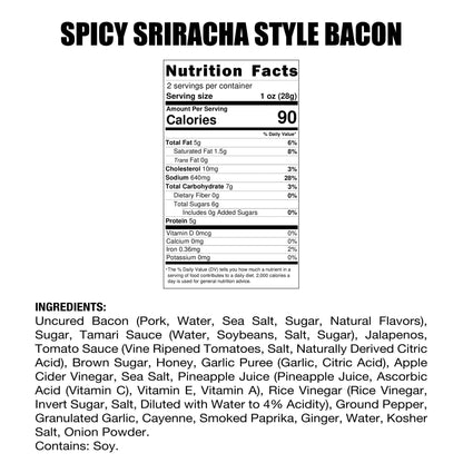 Spicy Sriracha Style Bacon Jerky