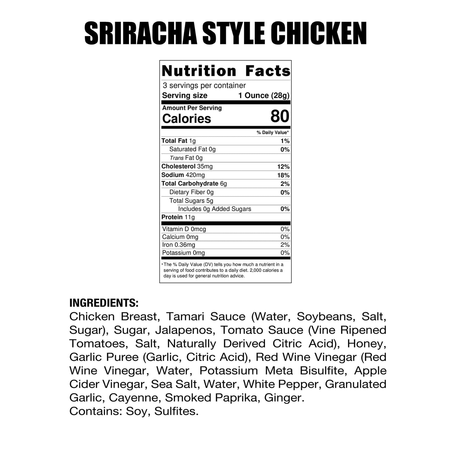 Sriracha Style Chicken Jerky